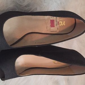 Sparkly Black Wedges